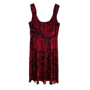 Sheer Dark Romantic Red and Black Floral Babydoll Dress Whimsigoth Soft Grunge